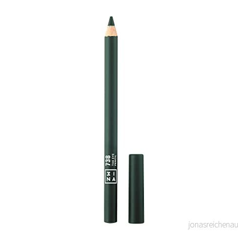 3INA Makeup ögonpennan 738 mörkgrön ögonpenna långvarig formula krämig textur intensiv färg lätt att applicera integrerad mage vegansk cruelty free 8435446411677