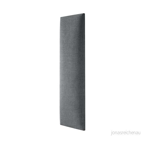 MOLLIS Sängplatta, rektangulär och dekorativ väggpanel, lämplig som sänghuvuddel eller kollisionsskydd, minskar ljud förbättrar akustik, tillverkad av skum, 60 x 15 cm, antracit 5907762320269