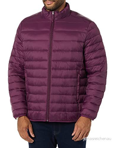 Amazon Essentials lättviktig vattentålig pufferjacka för män (finns i stora och långa), mörklila, X Small 196433567293