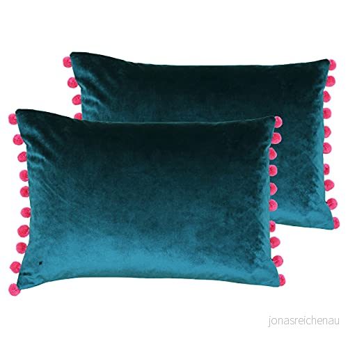 Paoletti Fiesta dubbelpack fjäderfyllda kuddar, blågrön/bär, 35 x 50 cm 5025532554161