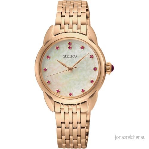 SEIKO Damer analog kvartsur med rostfritt stål armband SUR564P1, Guld 4954628252159