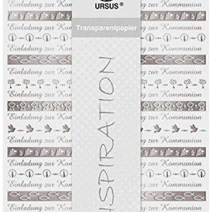 Ursus 76604602 genomskinliga pappersdörrar, 115 g/kvm, 5 ark, Din A4, inbjudan till kommunion, silver 4008525159247 Ursus 76604602 genomskinliga pappersdörrar, 115 g/kvm, 5 ark, Din A4, inbjudan till kommunion, silver 4008525159247