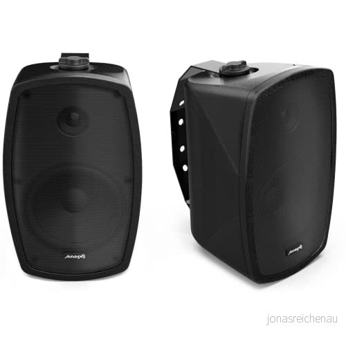 Audibax Ambient 5 Black - Passiva Hi-FI-högtalare för hyllor par 2-vägs stereohögtalare 30 W kontinuerlig effekt väggfäste ingår 5,25" bashögtalare 637913142666