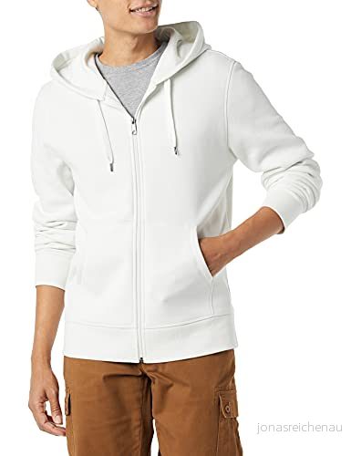 Amazon Essentials Men's Fleecetröja med hel dragkedja (finns i Big & Tall), Vit, XXL 195111635651