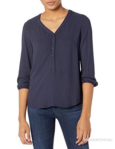 Amazon Essentials Women's Popover skjorta med knapp och trekvartsärmar, Marinblått Xsp, L 194223974382