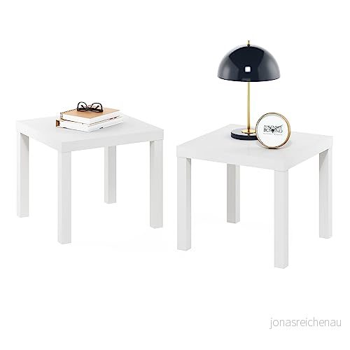 Furinno sidobord, konstruerat trä, vit, två per paket 840308806931