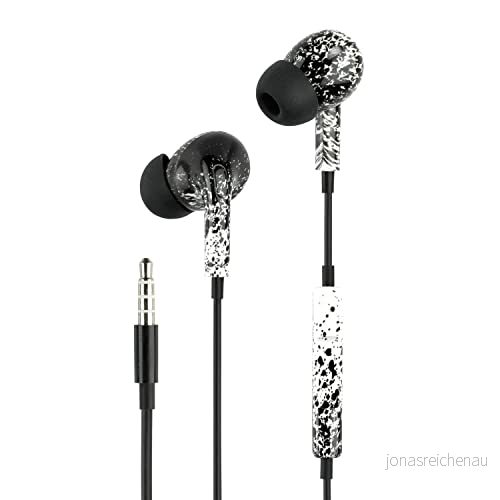 Music Sound Fantasy in ear Hörlurar med tråd och mikrofon 3,5 mm uttag Graffitimönster, One Size 8018080440045
