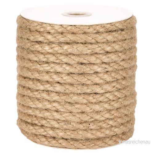 Tosada naturligt juterep, 10 mm, längd 15 m, rep för pyssel, trädgårdsarbete, dekoration, hantverk 3262070312064