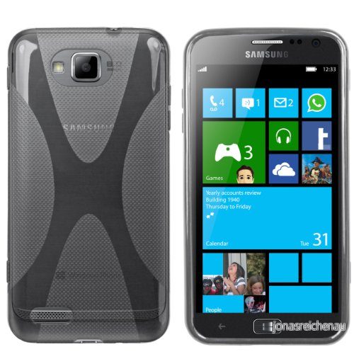 mumbi skal kompatibel med Samsung Ativ S mobiltelefon fodral mobiltelefonskal, transparent svart 4250261440206