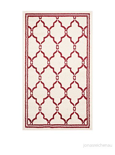 Safavieh La Pelosa in och outdoorteppich, AMT414H, Elfenben/röd, 91 x 152 cm 683726386056
