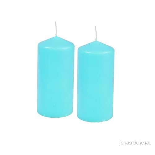 Homéa, Set med 2 pelarljus D5 x H10 cm essentiell blå färg 3526781188937