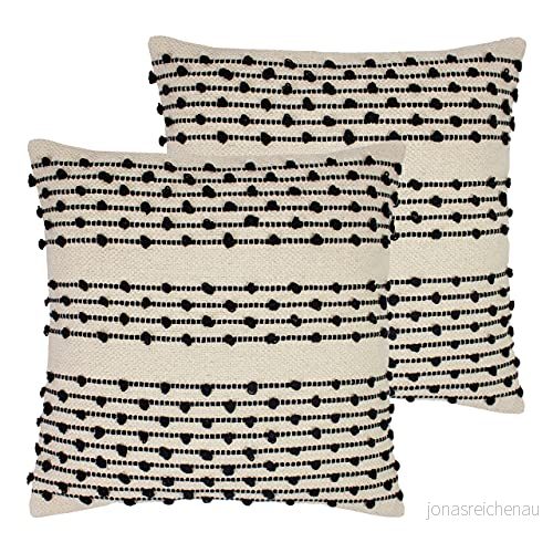 furn. Mossa dubbelpack fjäderfyllda kuddar, naturlig/svart, 45 x cm 5025532034052