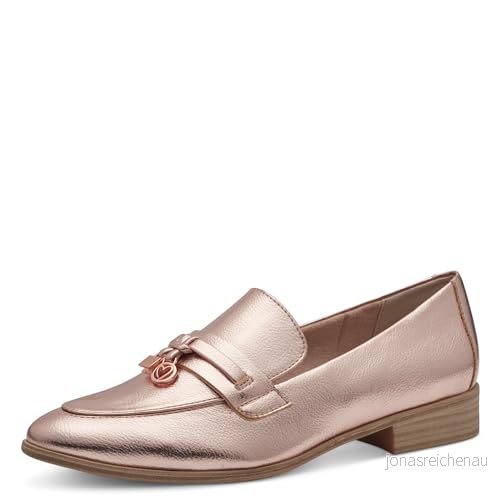 MARCO TOZZI Dam, Feel ME fotsäng, mjukt foder, vegansk, 22430842 tofflor, rosa metall, 38 EU, Rosemetall, EU 4064231420552