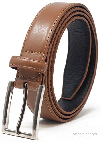 Ashford Ridge herr 30 mm (1,25 tum) kostymbyxor läderbälte, SOLBRÄNNA, L (91/102 cm) 5055158517318
