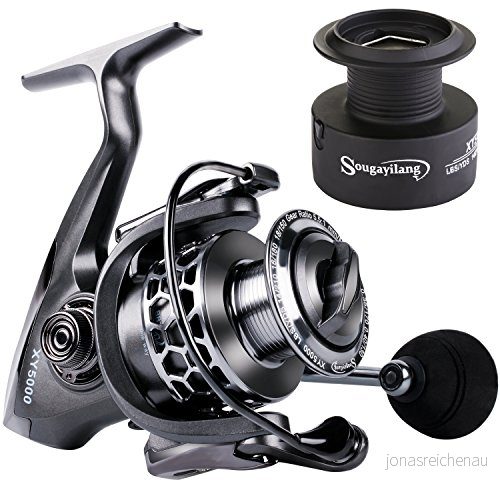 Sougayilang fiskerulle 13+1BB lättvikt, ultramjuk aluminium spinnrulle med gratis reserv, grafitspole (XY4000) 98185887608