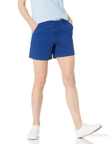 Amazon Essentials dam Mid Rise Slim Fit 13 cm innersöm kaki kort (finns i raka och kurviga passformar), blå, 6 195111440996