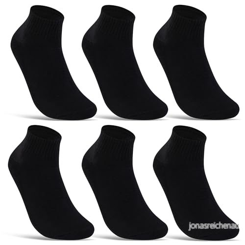 6 eller 12 par Sneaker Strumpor Herr & Dam Sportstrumpor Frottésula Bomull 16200 (39 42 10 Svart) 4054536082982