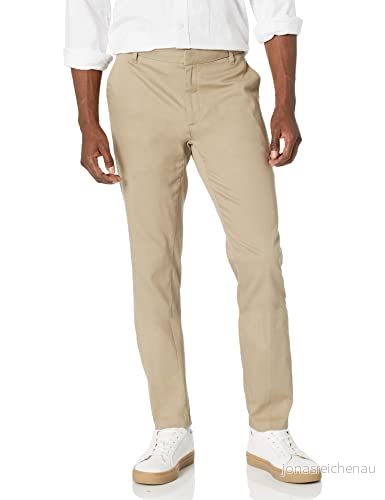 Amazon Essentials Herr Slim Fit Skrynkelbeständig platt framsida, stretch Chino byxa, solbränd, 38 B x 28 L 196433821975