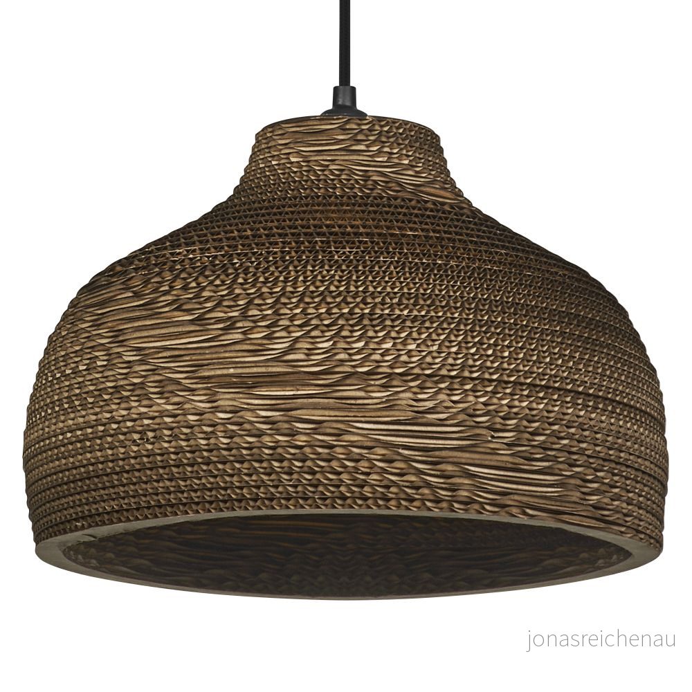 LEDVANCE Decor Cardboard Hat pendellampa brun av wellpapp, lättvikt, E27, 360 mm diameter, lampskärm återvunnet material, hållbar tack vare utbytbar ljuskälla, enkel installation 4058075837201