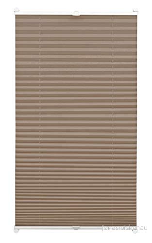 GARDINIA plisségardin att klämma fast, ogenomskinlig plisserad rullgardin, Alla monteringsdelar ingår, EASYFIX fastspänd med 2 manöverskenor, taupe, 75 x 130 cm (BxH) 4003018339854