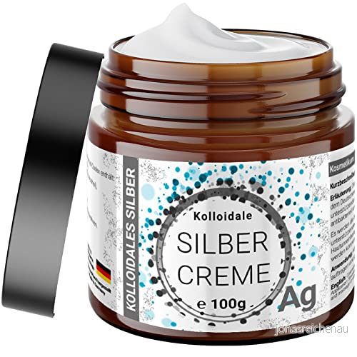 1 x 100 g kolloidal silverkräm med 40 ppm (25 %) i glasstämplar, % och stabil mycket effektiv DAC/kolloidal kosmetika 4262388370403