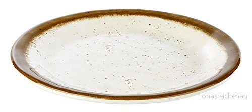 APS 84510 STONE ART vit/brun melamin tallrik, Ø 19 x 2 cm 4004133845107