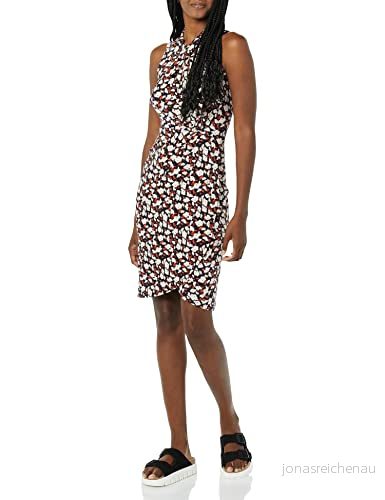 Amazon Essentials ärmlös crossover tvinnad hals falsk omlottklänning, flerfärgad blommig, medium 196433526856
