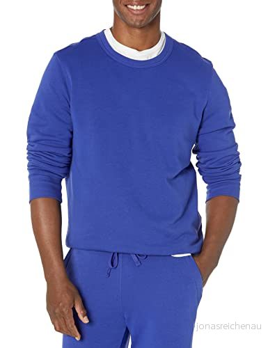 Amazon Essentials lätt långärmad fransk frotté rund hals sweatshirt för män (finns i stor och lång), kungsblå, X Small 196433880958