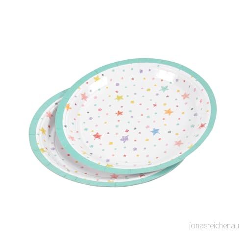 Homéa, Set med 6 kartongtallrikar D18,5 cm födelsedag färg 3574380610793