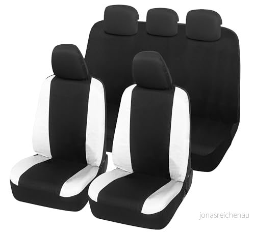 Auto Accessori Lupex Bilsätesöverdrag kompatibelt med Panda Seconda 169 och tredje 319 serien, tillverkad i Italien, Polycotton tyg, komplett set (svart vit full rygg) 8056669279174