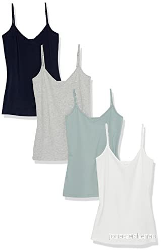 Amazon Essentials Dam Slim Fit Stickad V ringad Layering Cami (Finns i plusstorlek), Paket med 4, Grå Heather/Marinblå/Salvia Grön/Vit, XX Large 196433794071