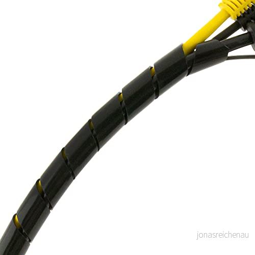 SeKi Spiralband 15100 mm 10 meter svart, flexibel kabelslang spiralslang kabelskydd; för buntning av kablar 4053171973846