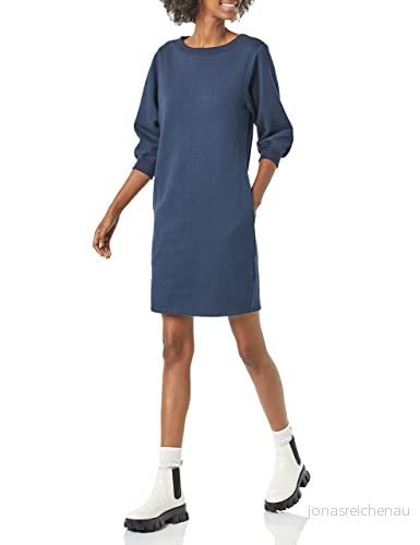 Amazon Essentials kvinnors fleece blus ärm rund hals sweatshirt klänning (finns i plusstorlek), marinblå, medium 195111707273