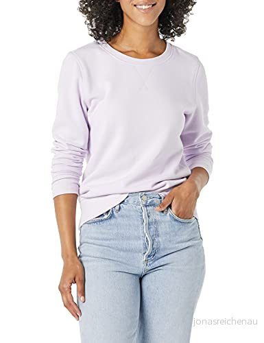 Amazon Essentials dam fransk frotté fleece rund hals sweatshirt (finns i plusstorlek), lila, L 195111698328