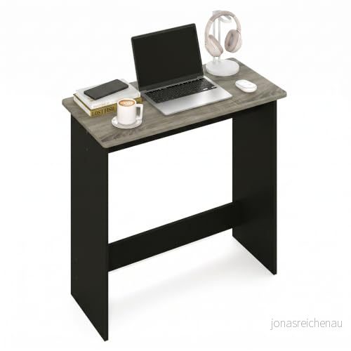 Furinno Förenklat datorskrivbord, studieskrivbord, skrivskrivbord, fransk ek/svart, 80 (B) x 75,7 (H) 39,4 (D) cm 816718026597