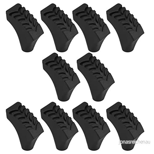 mumbi 10 x Stone Nordic Walking Pads promenadkäpp fötter gummibuffert asfaltkuddar ersättningsfötter svarta vandringspinnar 4251657956189