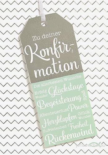 Perleberg kort för konfirmation Lifestyle Collection Gratulationskort med märkta hängen konfirmationskort färgmatchande kuvert i 11,6 x 16,6 cm 4027421707765