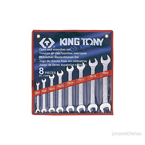 KING TONY 1108 MR 15 cm set med öppna ändar, 8 delar 4710591932937
