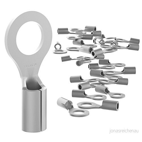 AUPROTEC ringkabelskor 46 mm² hål Ø M12 oisolerad RNB kabelanslutningar av koppar förzinkade, 10 Stück, 4251315636477
