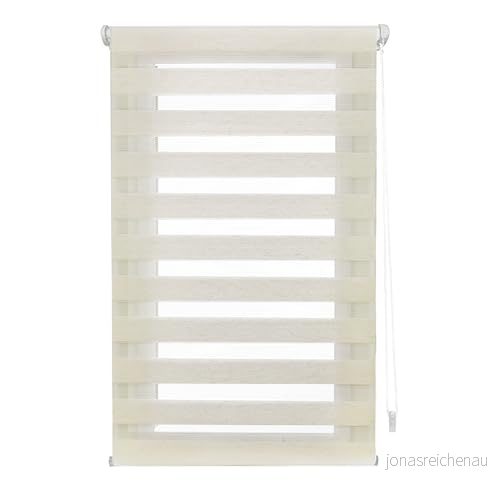 INTERBLIND rullgardin för natt och dag utan verktyg EasyFix storlek 55 x 130 cm bredd höjd borrstorlek tyg 52 125 rå 8434363571839