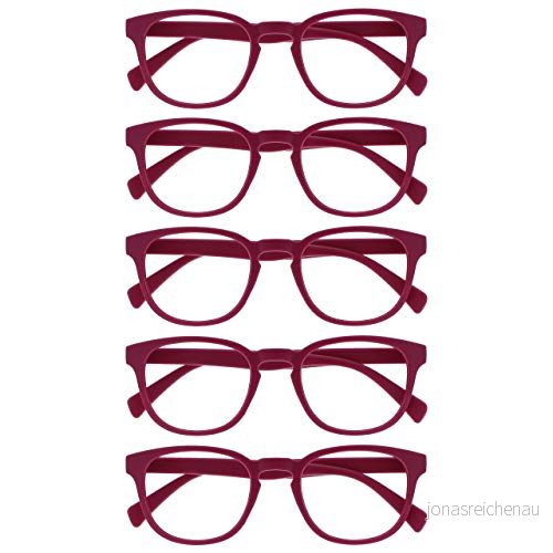 Opulize Pop läsglasögon 5 pack roliga runda matt ram Fuscia rosa vårgångjärn reptåliga män kvinnor RRRRR2 4 +1,00 5055955359142