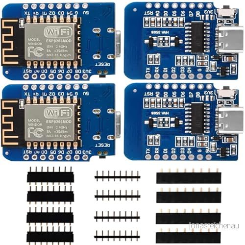 4 x 5 V D1 ESP8266 minibräda nodeMCU WiFi 12F CH340G WLAN typ C modul MBit flashminne 726451757699