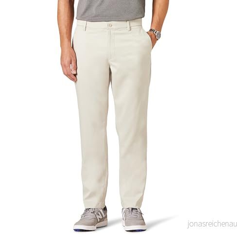 Amazon Essentials mäns atletisk passform stretchgolfbyxor (finns i stora och långa), sten, 31 B x 34 L 197153021812