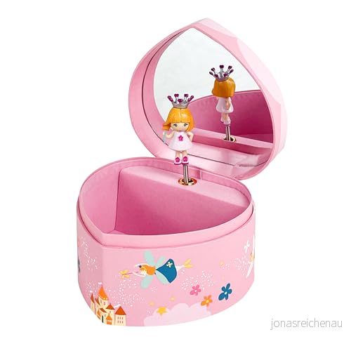 Trousselier 6230502 Musikmusiklåda i hjärtform, prinsessa, speldosa för barn, rosa 3457010305026