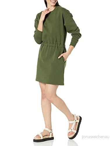 Amazon Essentials damtröja klänning i midjan (finns plusstorlek), mörk oliv, Large 196433796969