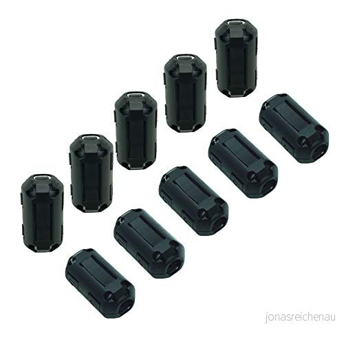 10 st Clip on ferritchockes ringkärna RFI EMI brusdämpare högfrekvensfilter pärlkabelklämmor anti störningar för USB dataljudhögtalarkabel (7 mm innerdiameter) 7849956378503