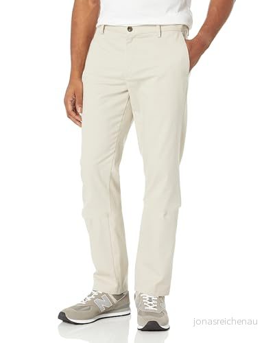 Amazon Essentials Herr Slim Fit Skrynkelbeständig platt framsida Chino byxa, sten, 34 B x 28 L 191770239261