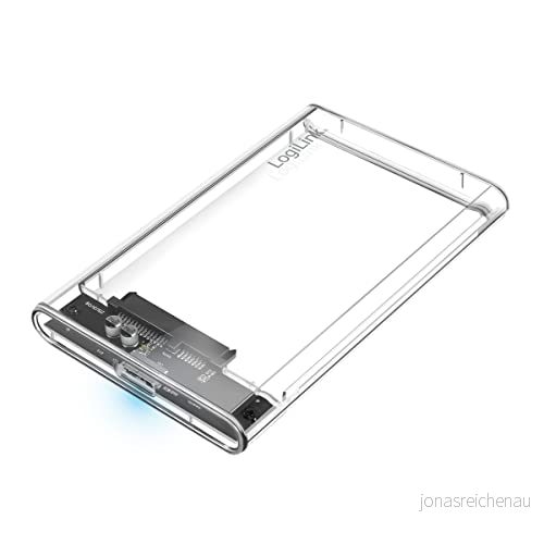 LogiLink USB 3.0 hårddiskhölje för 2,5 tums HDD/SSD upp till 16 TB, Windows/MacOS/Chrome OS/Linux 4052792070033