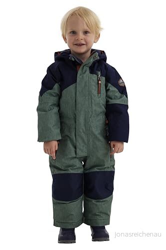 Killtec 86/92 Unisex Kesley Mini skidoverall/snödräkt med huva och snöfång, skogsgrön, 4066224423250