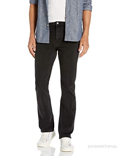 Amazon Essentials Men's Bootcut jeans smal passform, Tvättad svart, 33W / 29L 194223570775